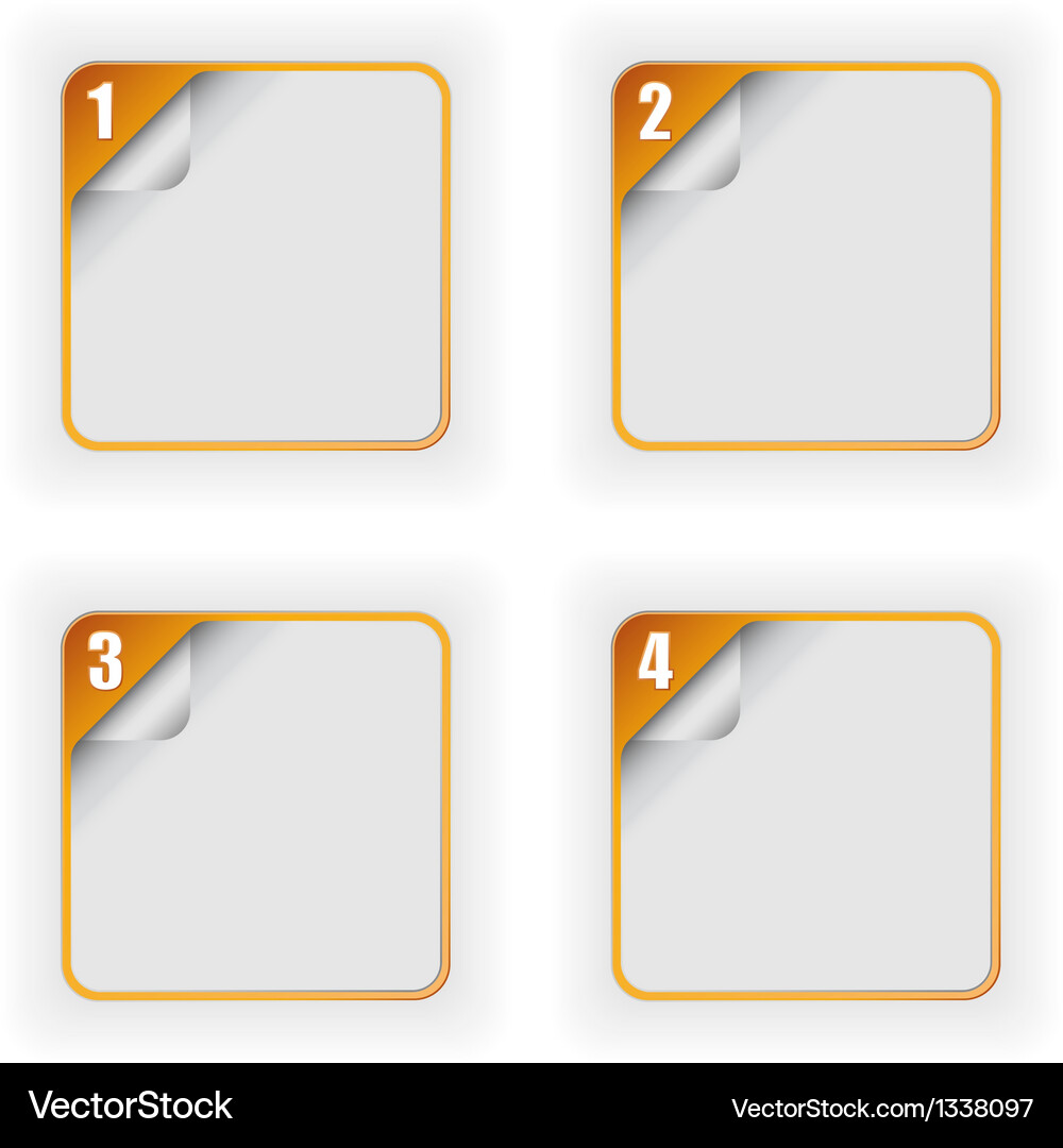 Four options template with 3d page curl Vector Image