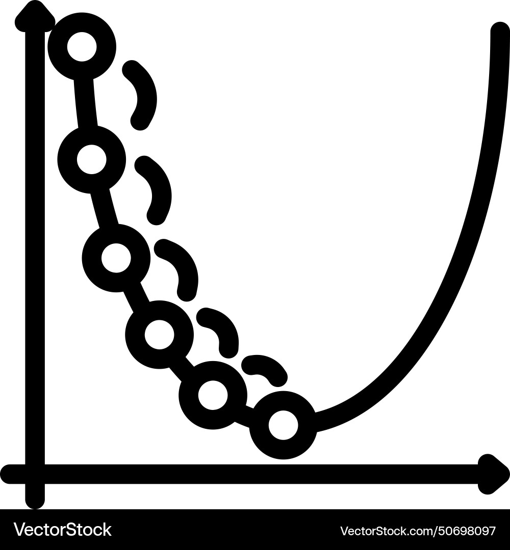 Gradienten descent algorithm line icon Gradienten descent algorithm line icon vektorbild