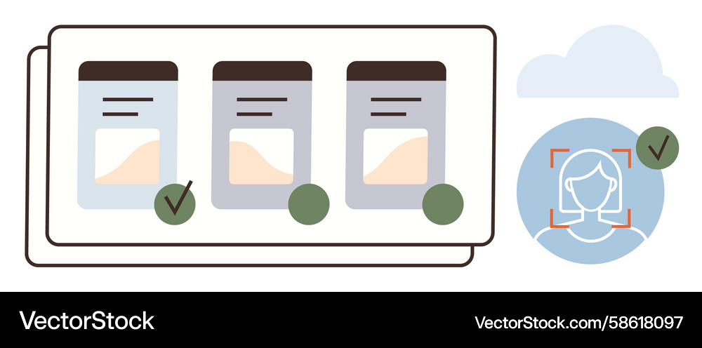 Identity verification and data validation through Identity verification and data validation through Vector Image
