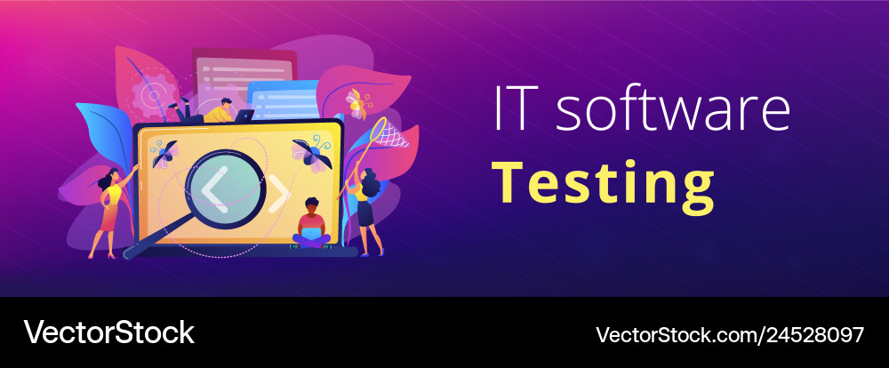 IT Software Testing & Bug Fixing vector image
