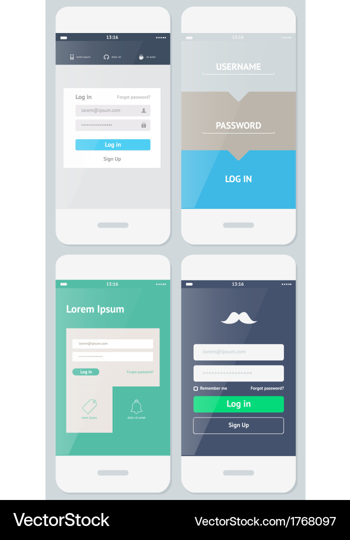 Modern Login Forms for Apps & Websites vector image