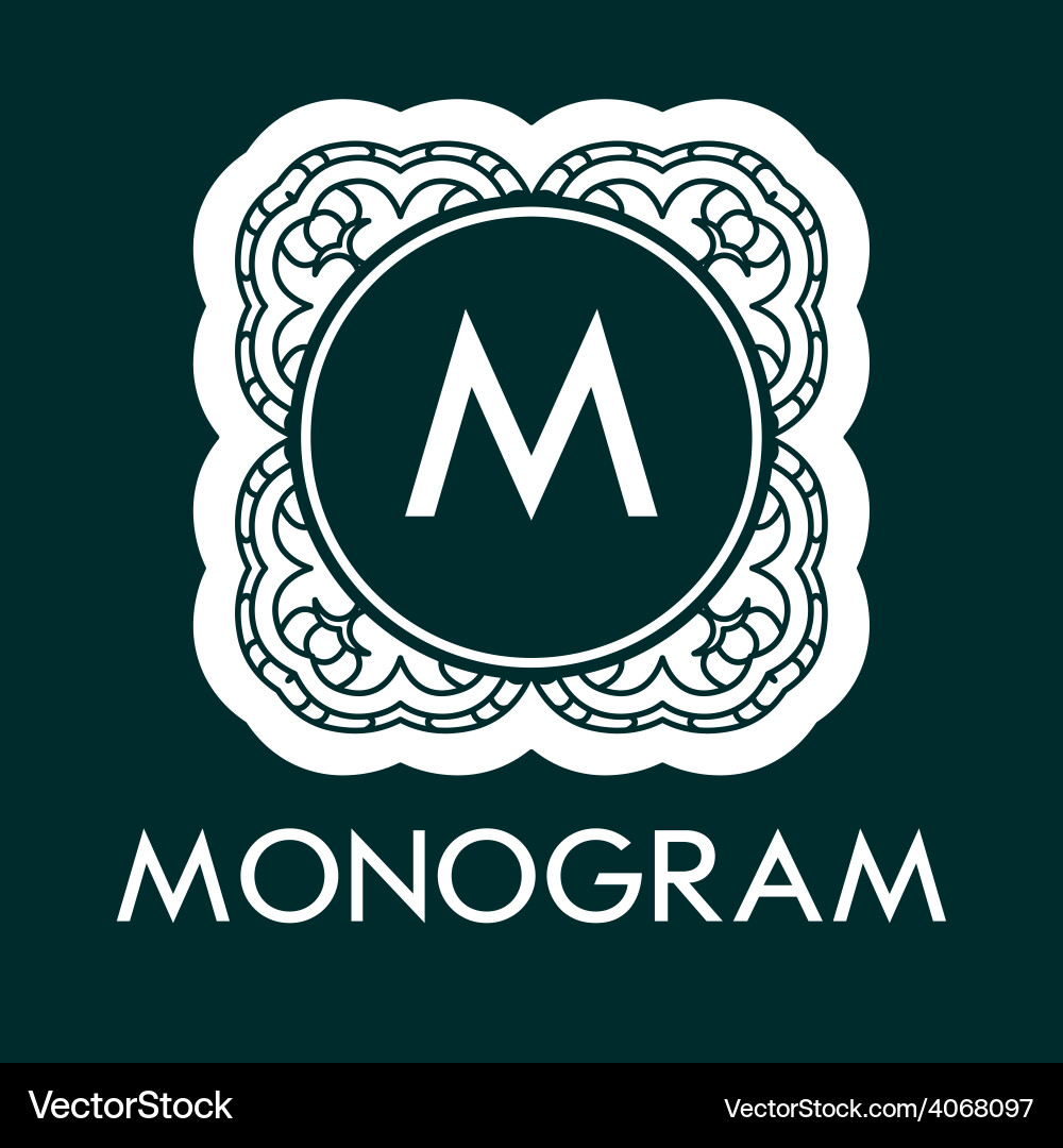 Monogram design template with letters vector image