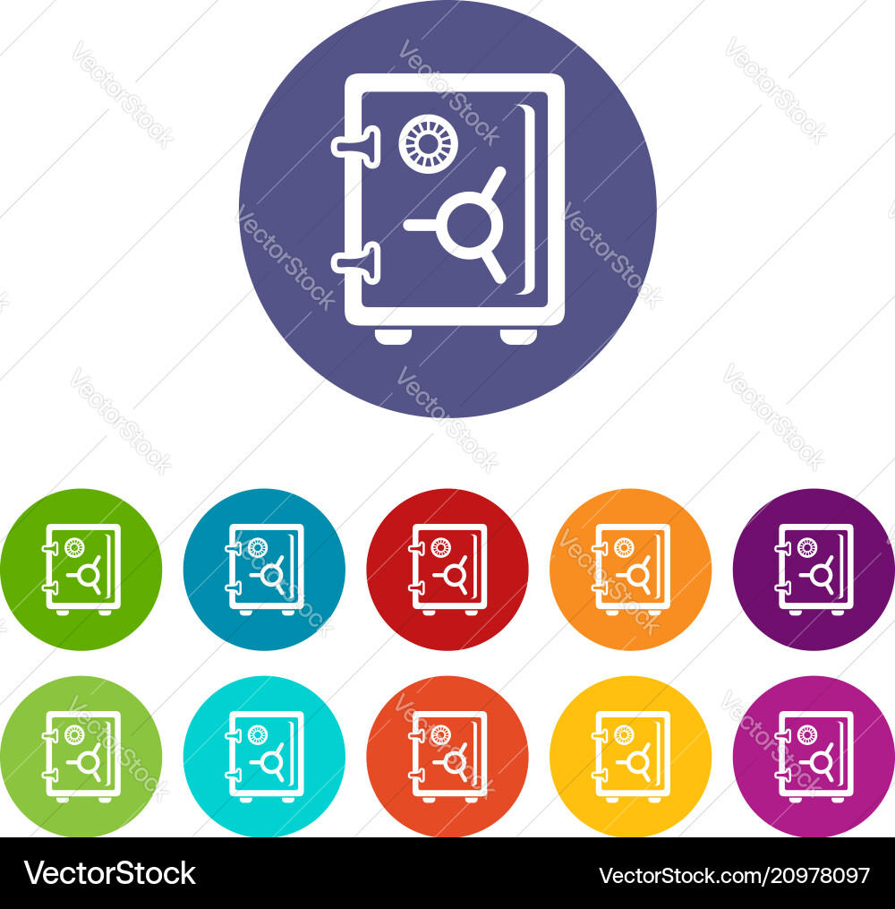 Safe icons set color Vector Image