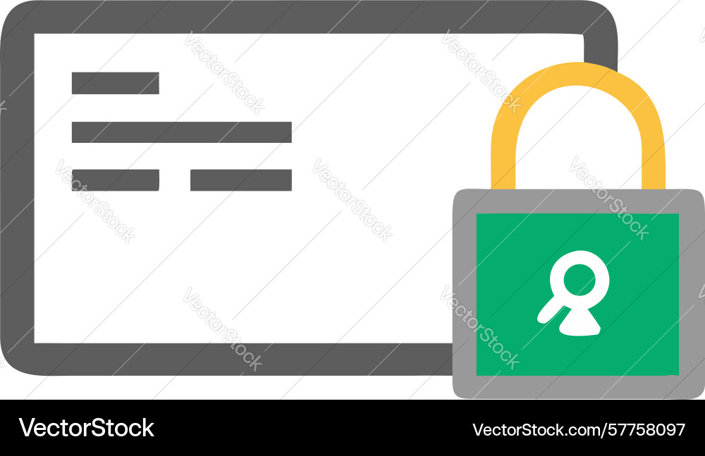 Secure document icon with padlock and check vector image