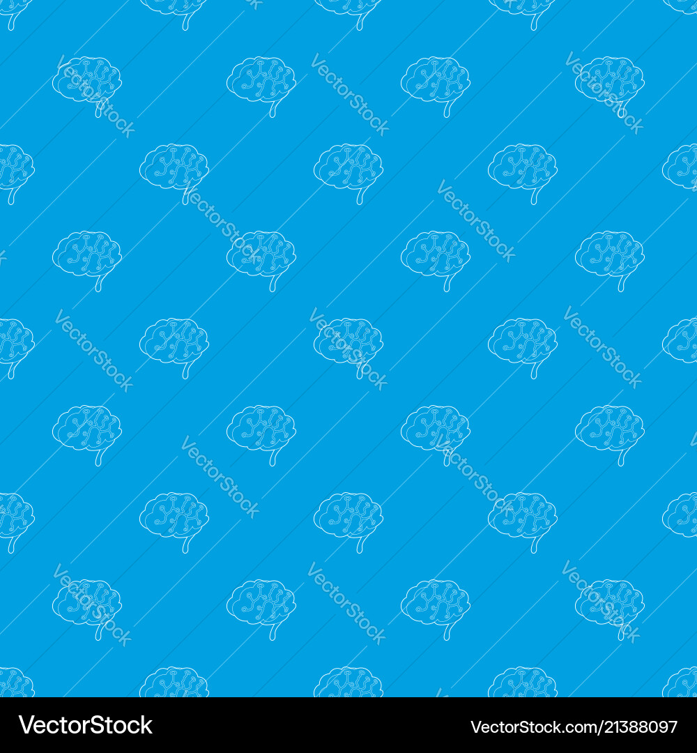 Sensors on human brain pattern seamless vector image