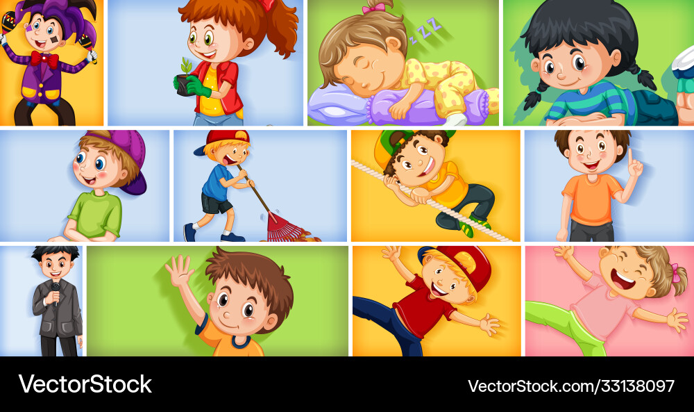 Set different kid characters Set different kid characters Vector Image