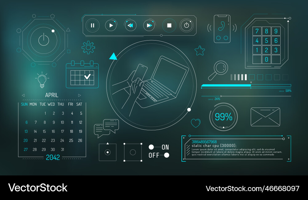 Set of infographic elements about computer Set of infographic elements about computer vector image