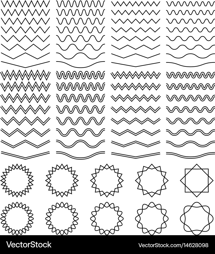 Dynamic Wave & Zigzag Patterns Vector Image