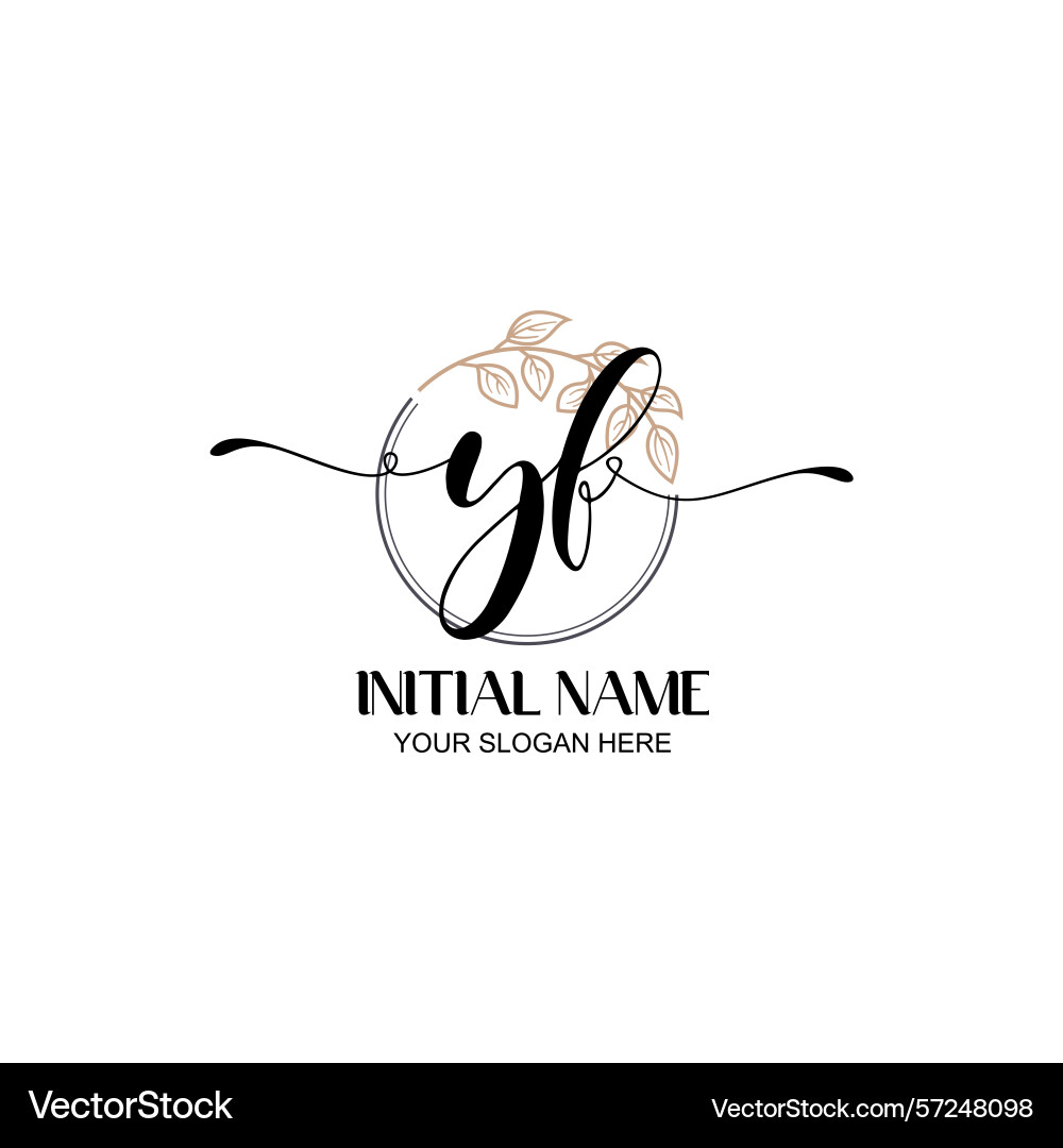 Elegant yf initial logo design with botanical Elegant yf initial logo design with botanical vector image