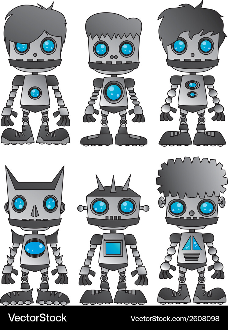 Metallic Robot Vector Image