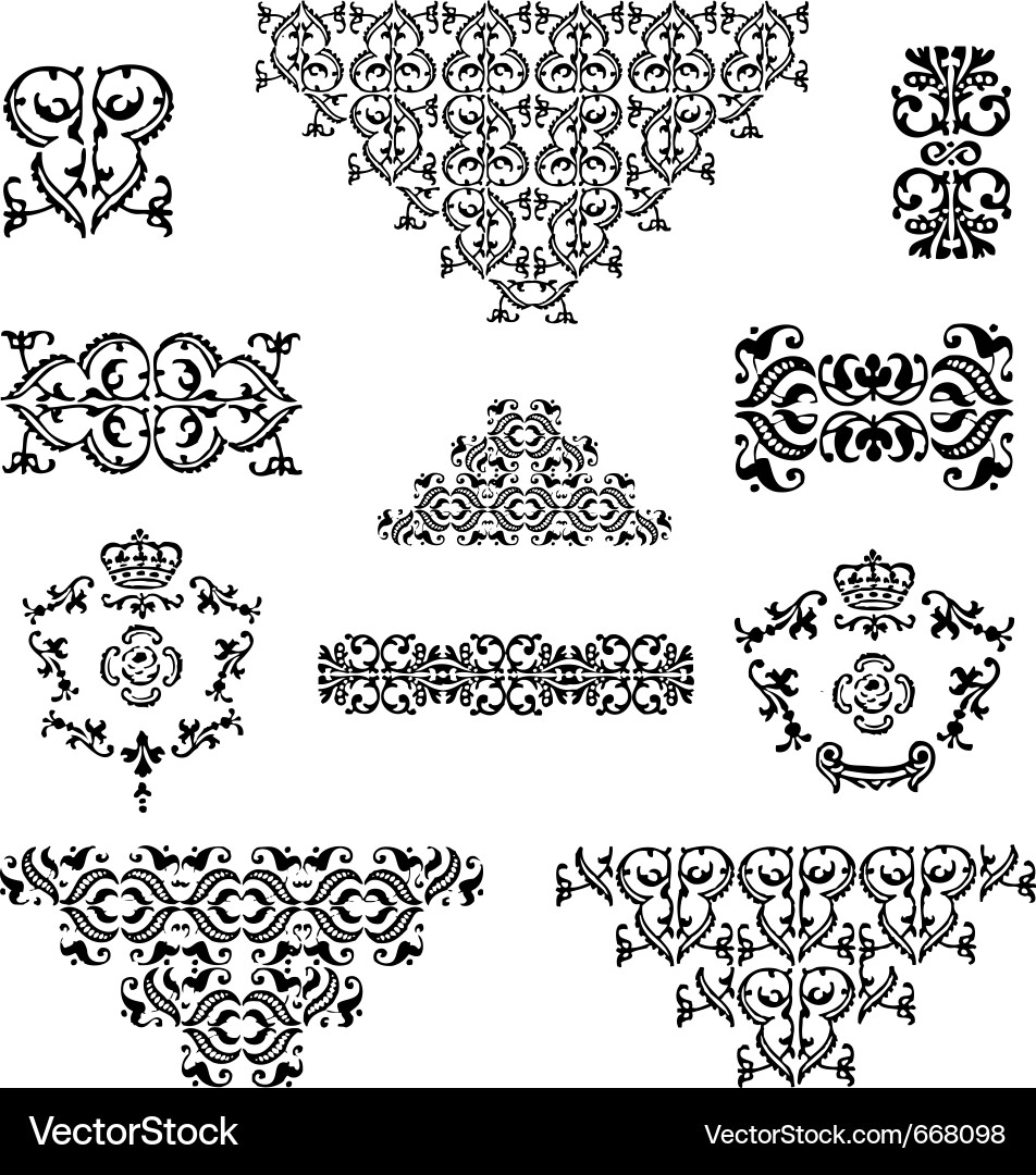 Ornate Floral Swirls Vector Image
