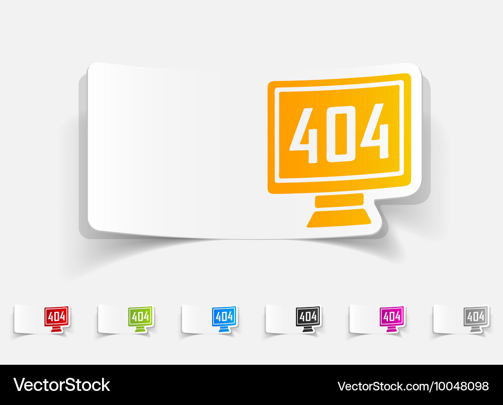 Realistic design element 404 error program Vector Image