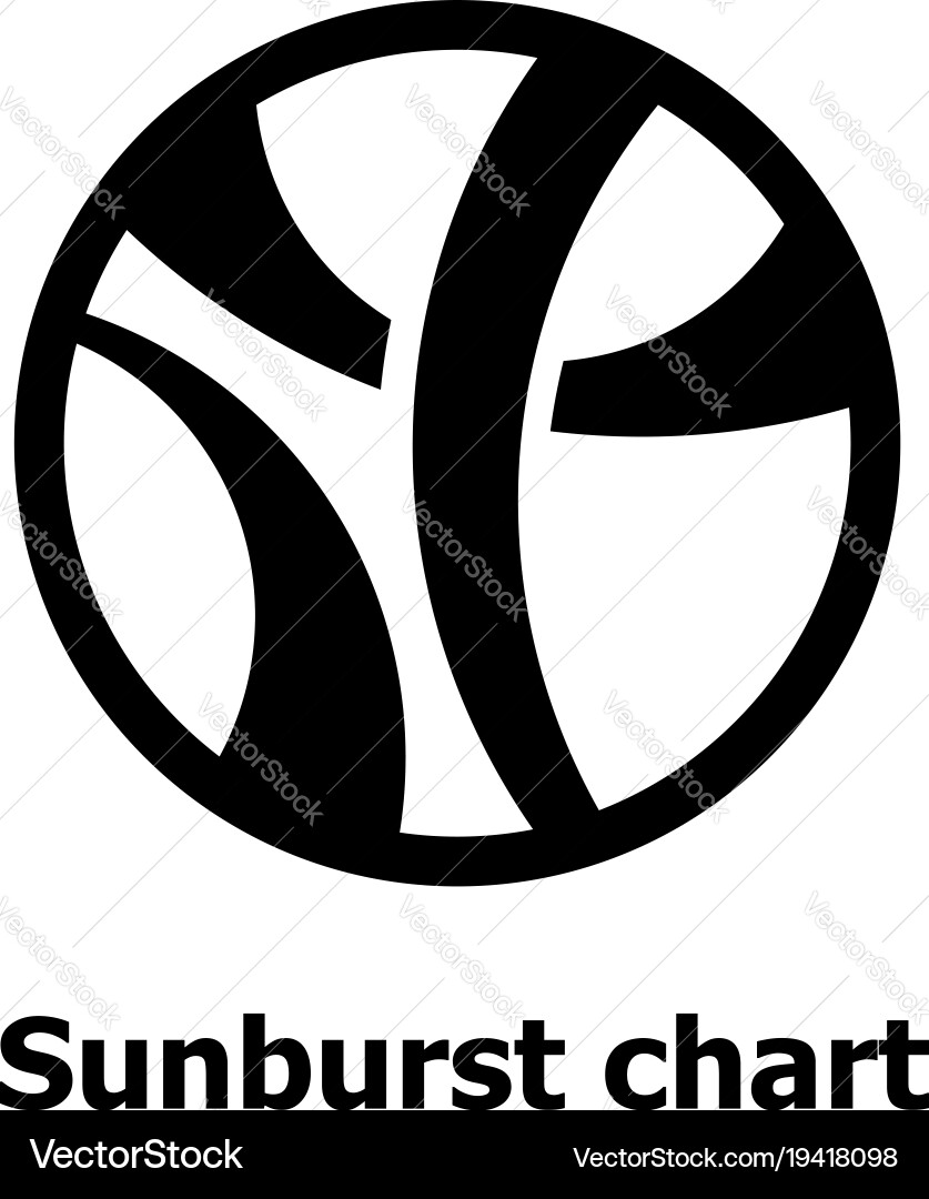 Sunburst chart icon simple style Vector Image