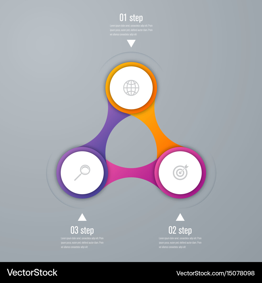 Template for cycle diagram graph presentation vector image