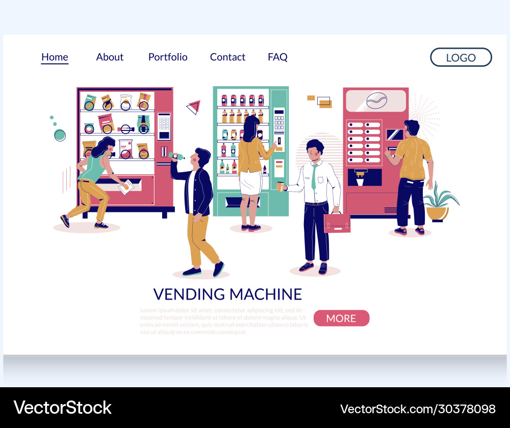 Vending Machine Website Template vector image
