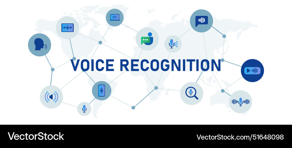 Voice recognition speech command technology Voice recognition speech command technology Vector Image