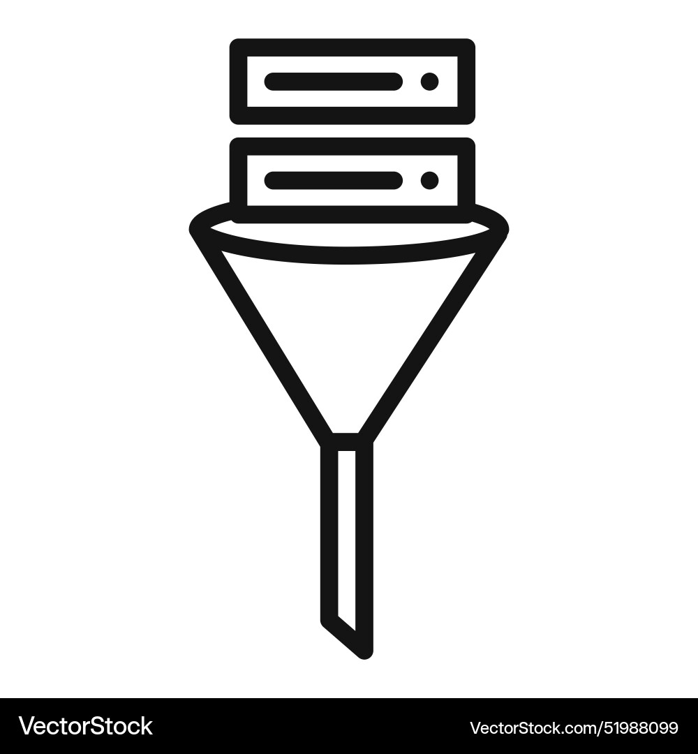 Data filtering icon mark in filled style vector image