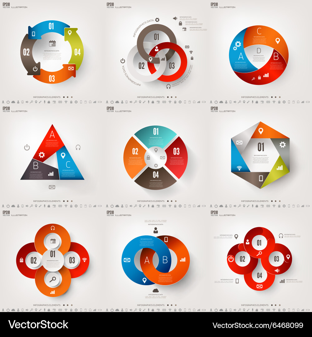 Data Visualization Diagram Set Vector Image