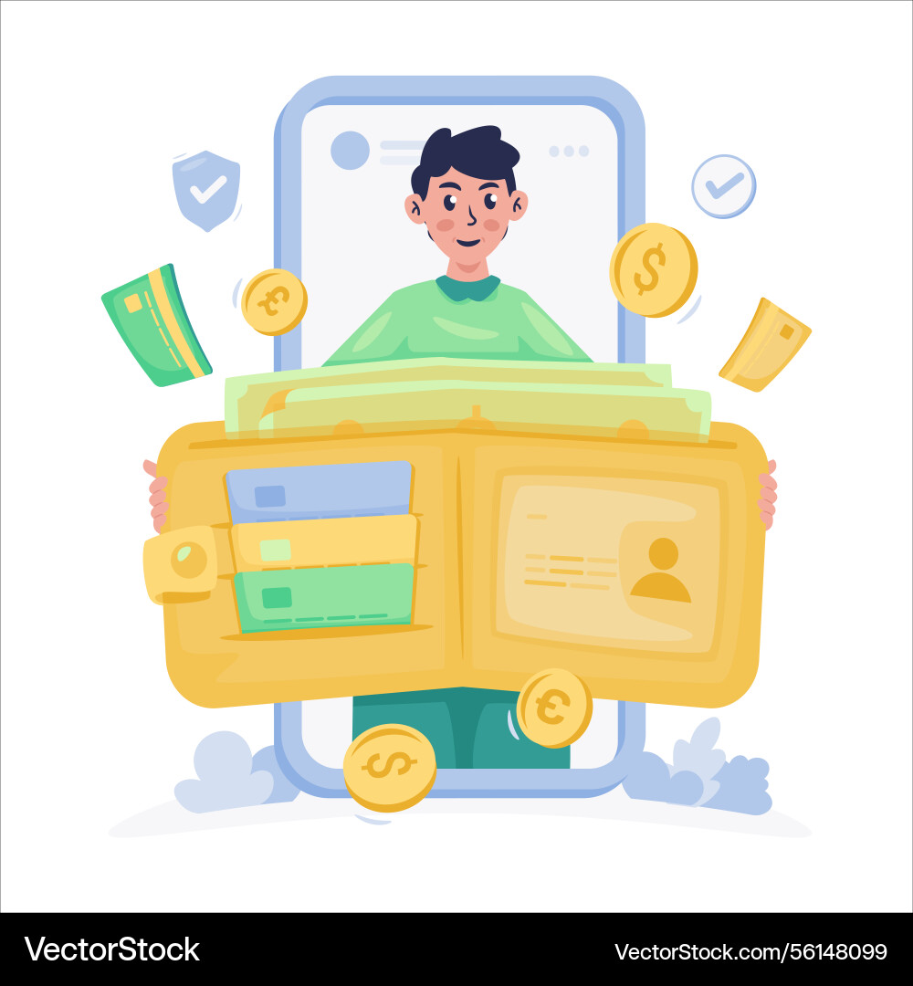 Digital wallet application Vector Image