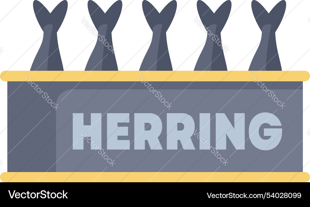 Offene rechteckige Dose kann voll von Hering Konserven Offene rechteckige Dose kann voll von Hering Konserven vektorbild