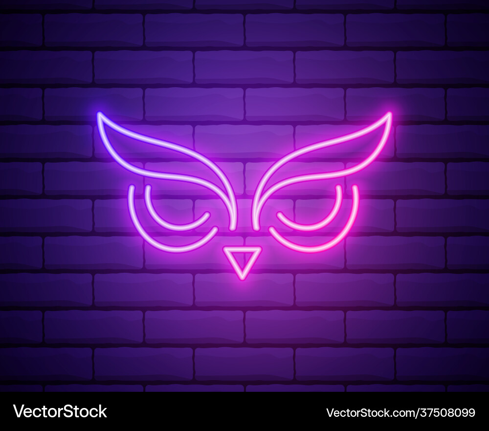 Owl Vogelbildung Umriss Ikone im Neon Stil Owl Vogelbildung Umriss Ikone im Neon Stil vektorbild