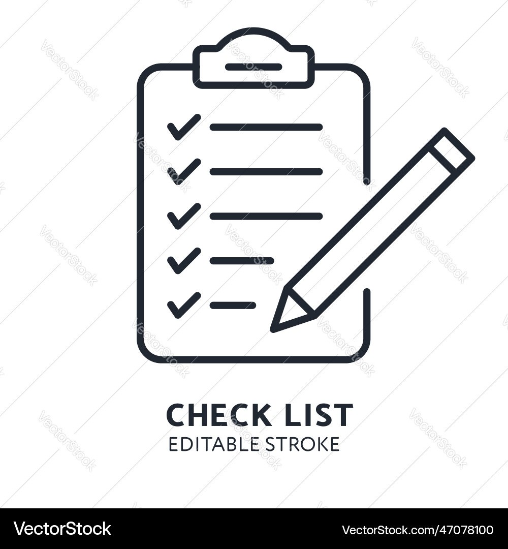 Checklist Icon - Clipboard \u0026 List – Royalty-Free Vector | VectorStock, image size:1000x1080