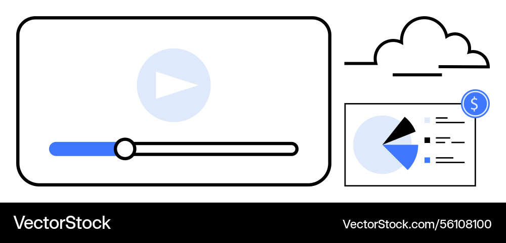 Cloud-based video streaming and analytics Cloud-based video streaming and analytics vector image