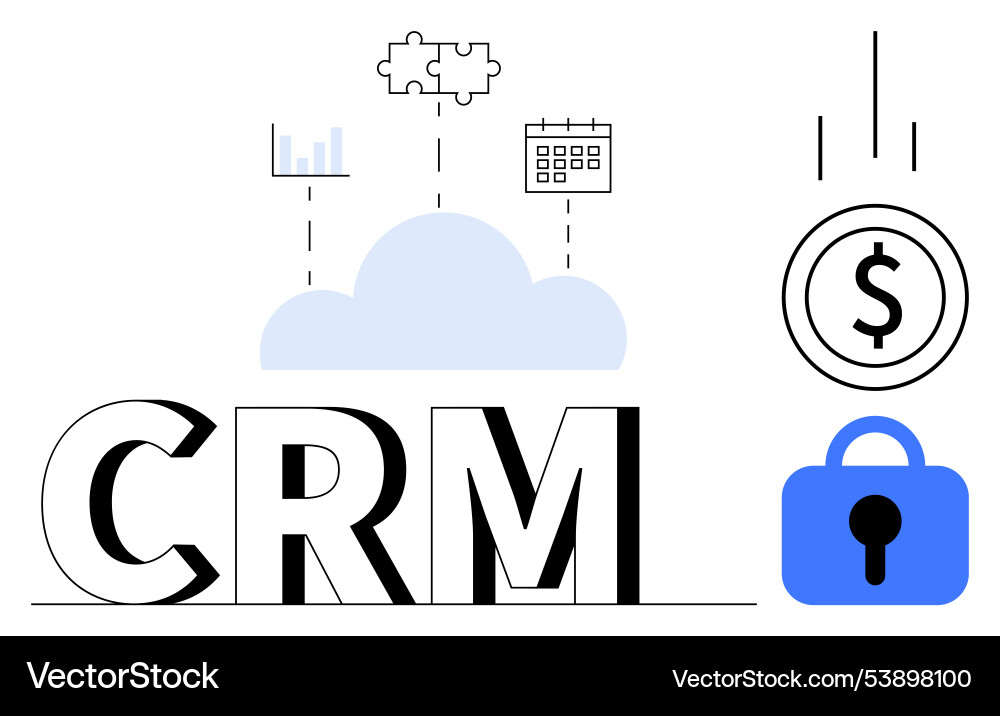 Crm Integration und Funktionen Puzzle-Graphen vektorbild