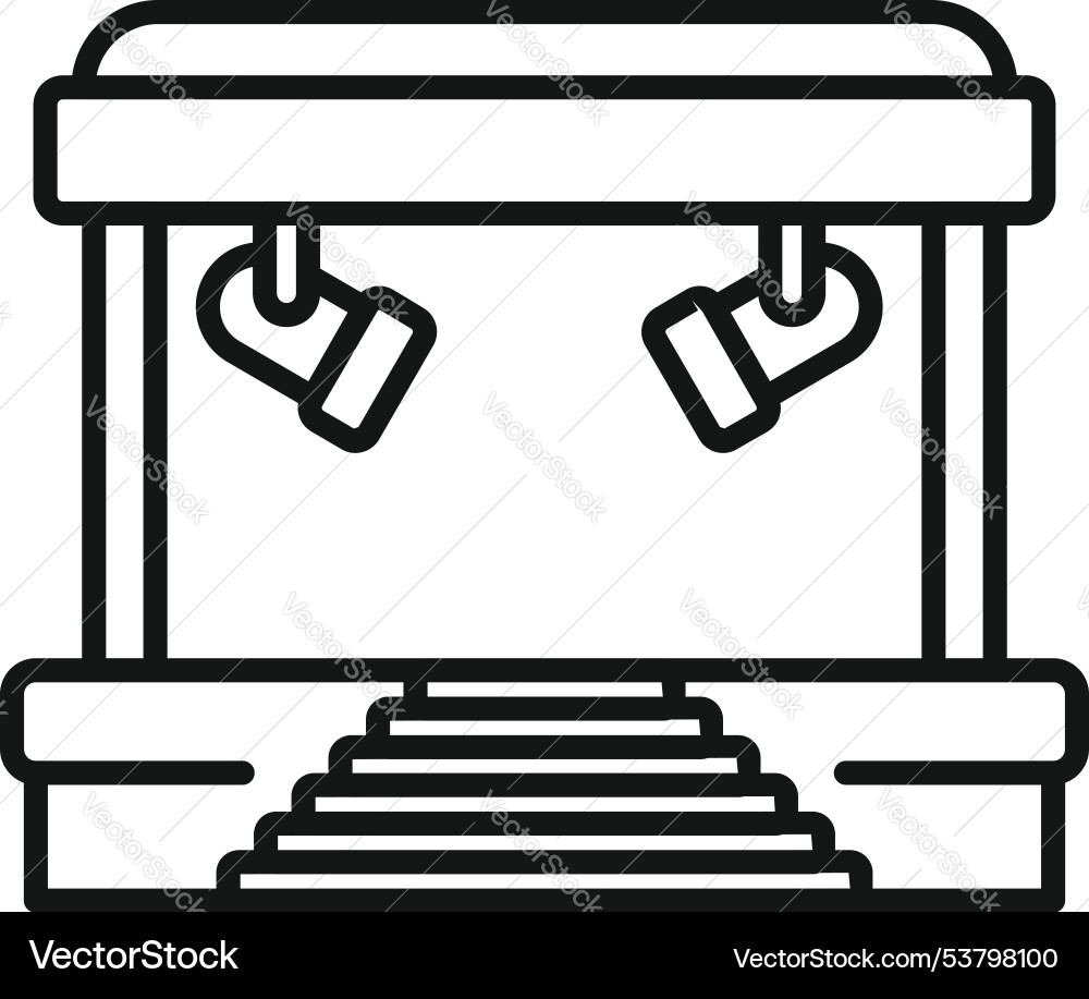 Empty illuminated stage with spotlights for show Empty illuminated stage with spotlights for show vector image