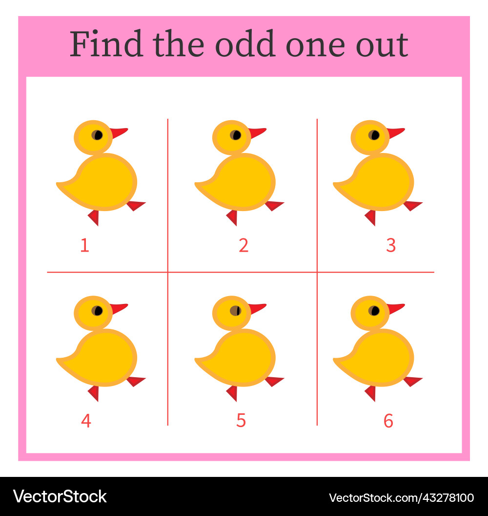 Find the odd one out logic puzzle vector image