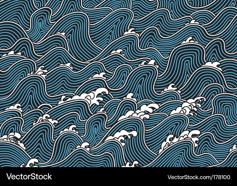Japanese Wave Pattern Vector Image