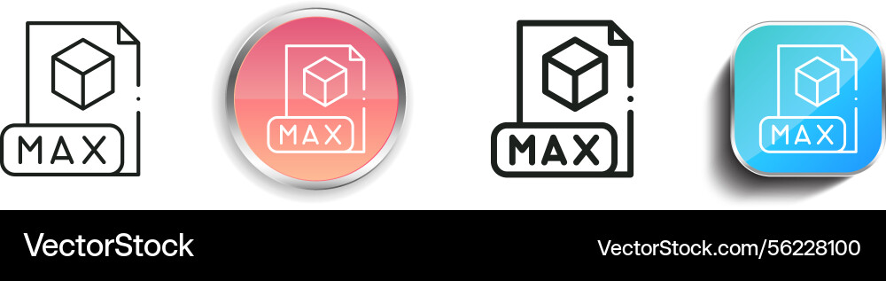 Max icon thin linear regular and button style Max icon thin linear regular and button style Vector Image