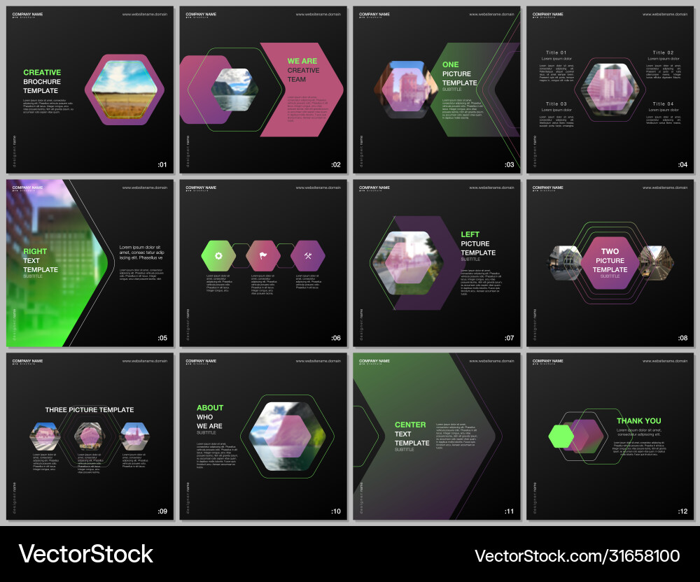Minimal brochure templates with colorful hexagonal Minimal brochure templates with colorful hexagonal vector image