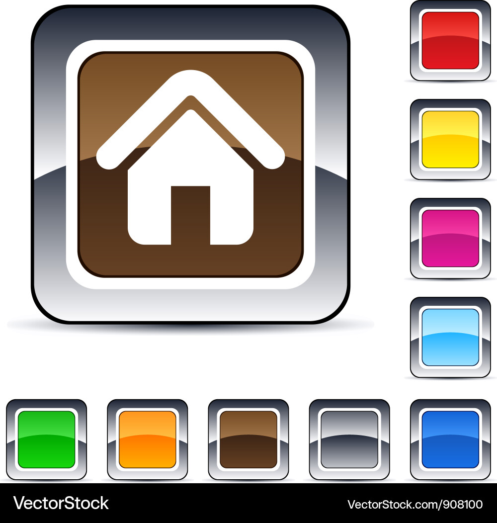 Modern Home Button Collection Vector Image
