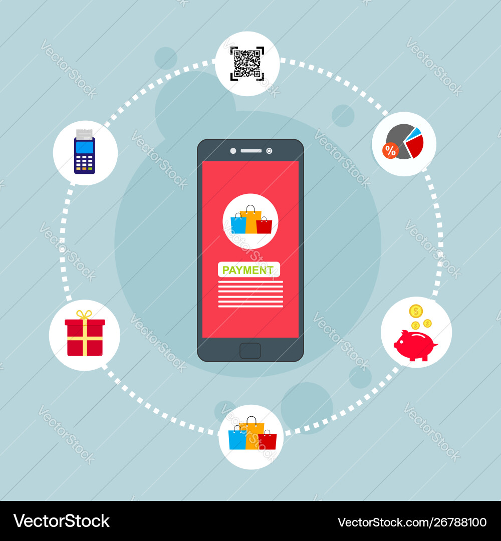 Online- und mobile Zahlungen für die Web-Seite Online- und mobile Zahlungen für die Web-Seite vektorbild