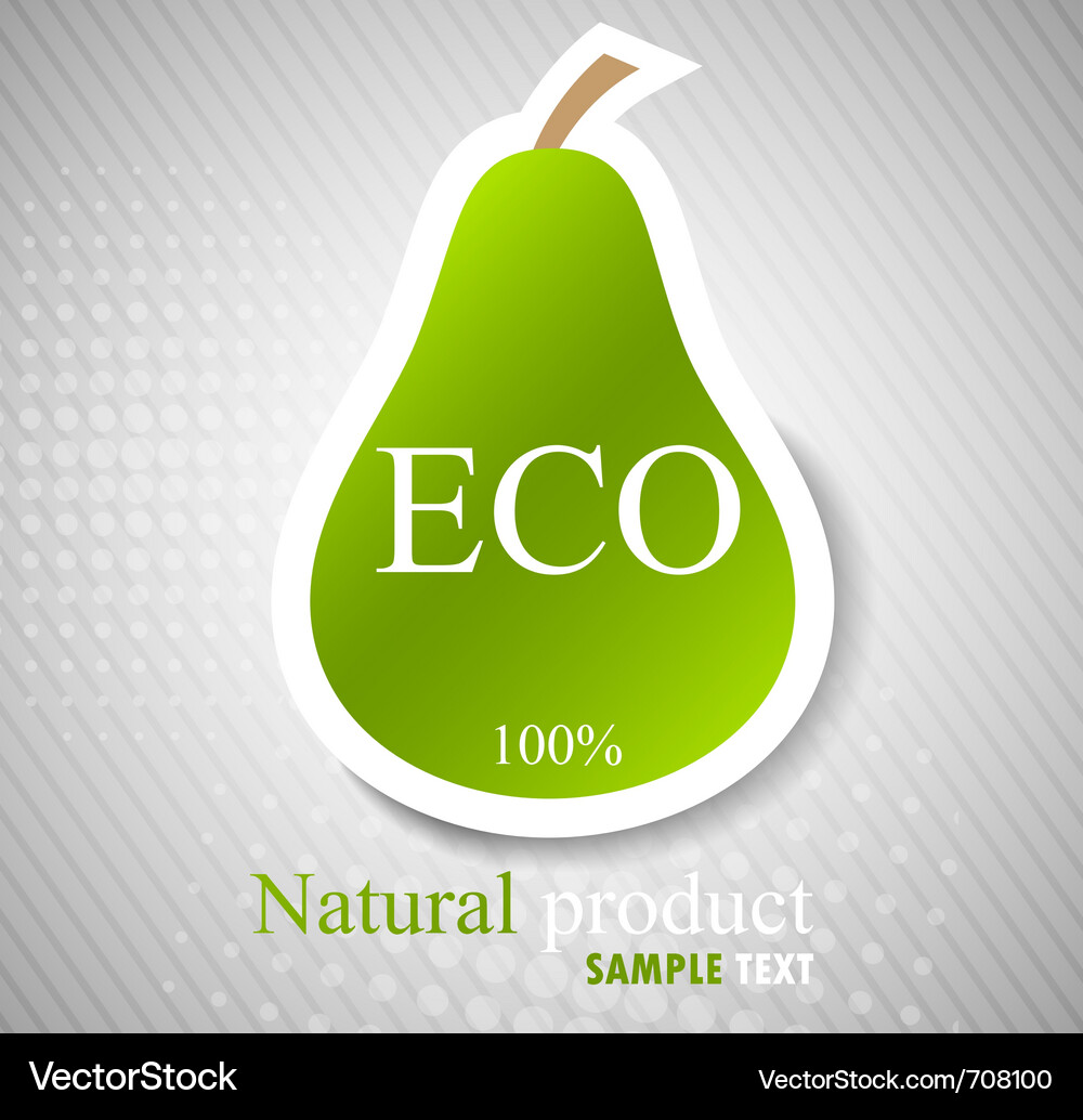 Pear Concept with Green Elements Vector Image