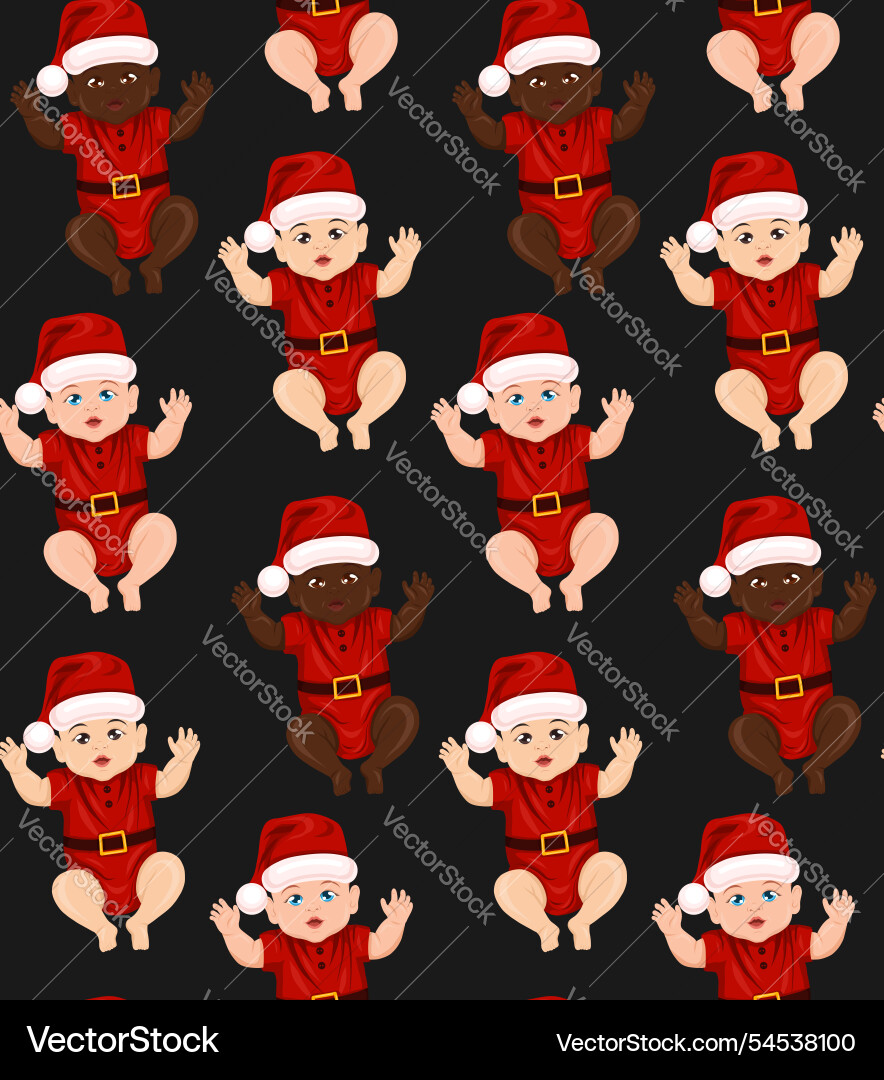 Seamless pattern with babies of different Seamless pattern with babies of different vector image