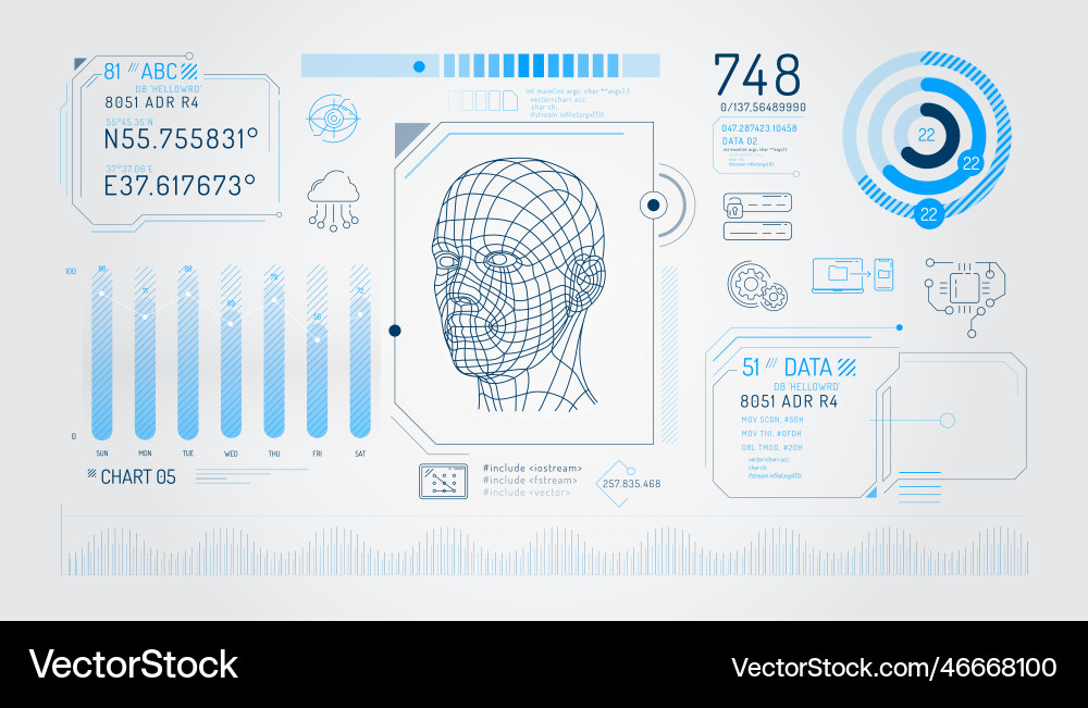 Set of infographic elements about data protection Set of infographic elements about data protection vector image