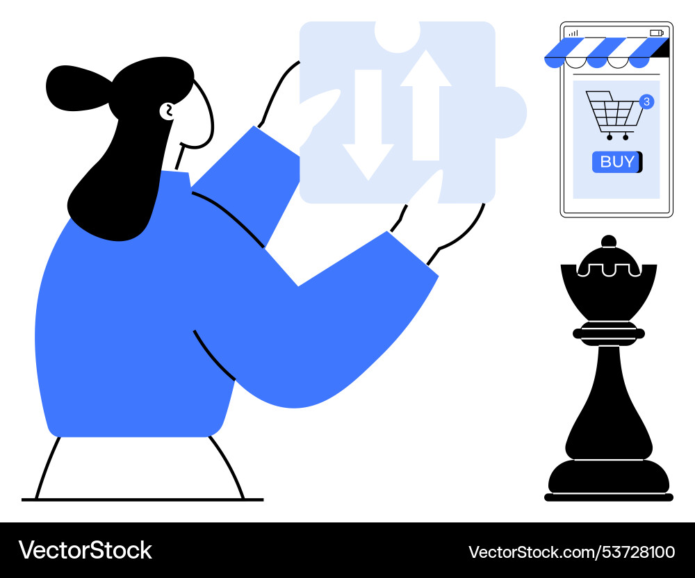 Simplified design showcasing problem solving Vector Image