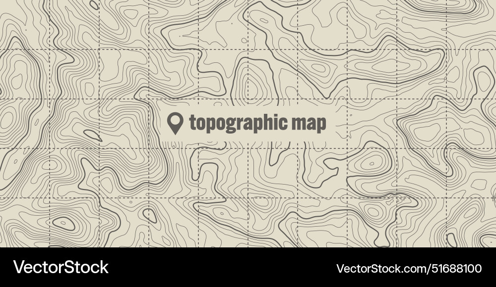 Topographic map with contour lines geographic Topographic map with contour lines geographic vector image