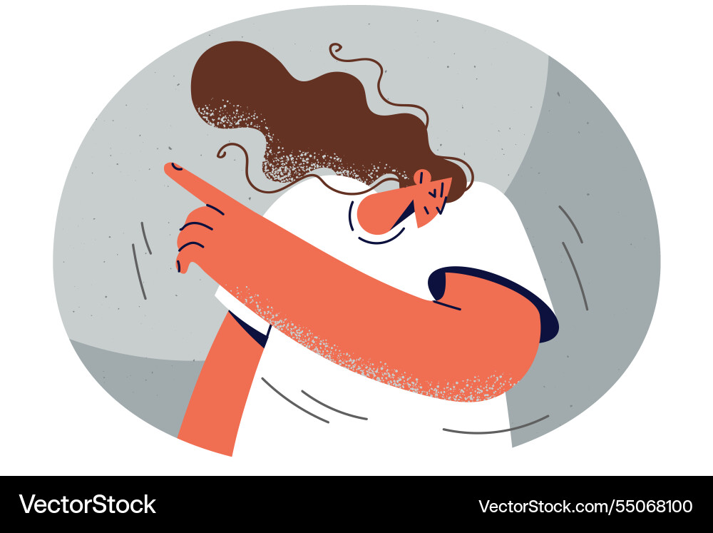 Woman point at deal aside Woman point at deal aside vector image
