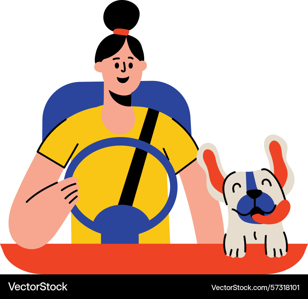 A flat style showing character driv Vector Image