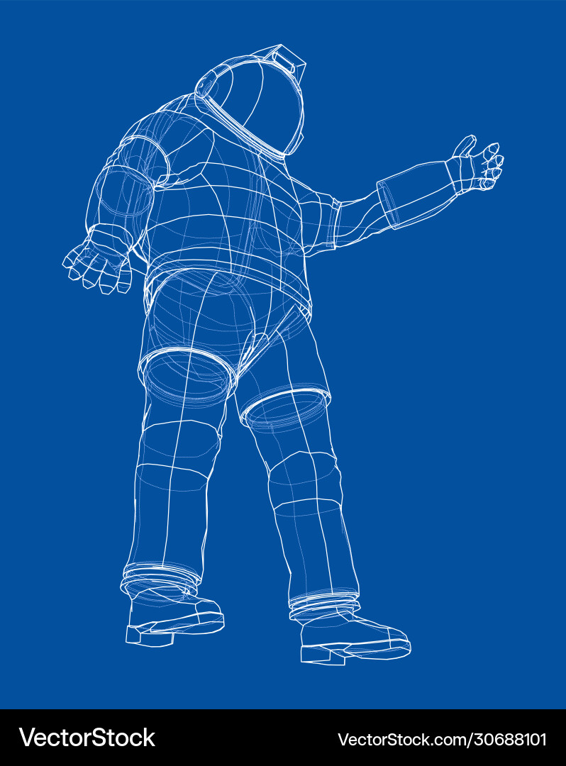 Astronaut concept rendering 3d Vector Image