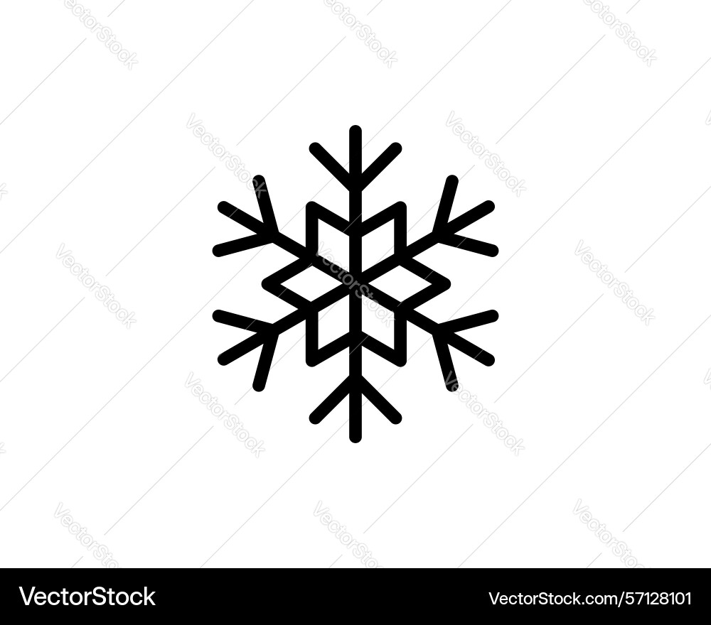 Bold minimalist snowflake icon perfect for winter Vector Image