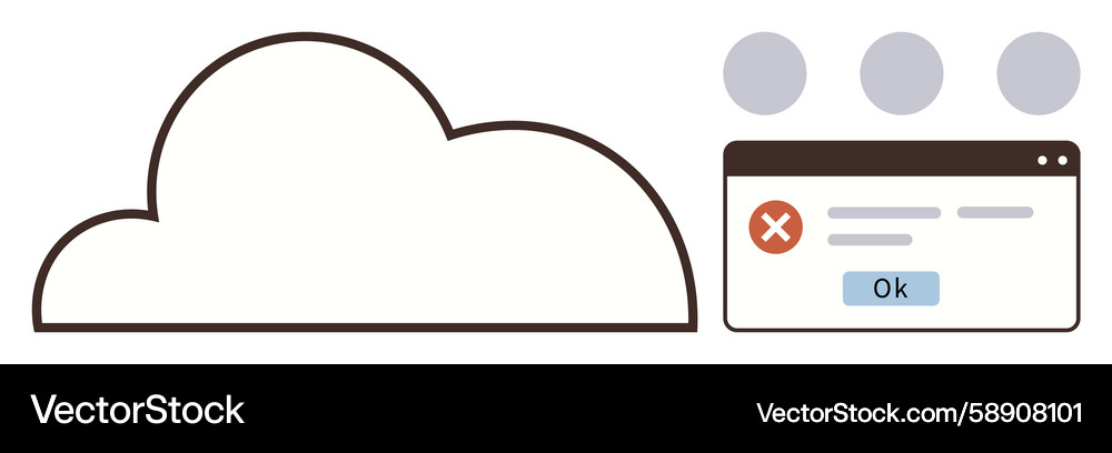 Cloud Error in Browser Window Vector Image