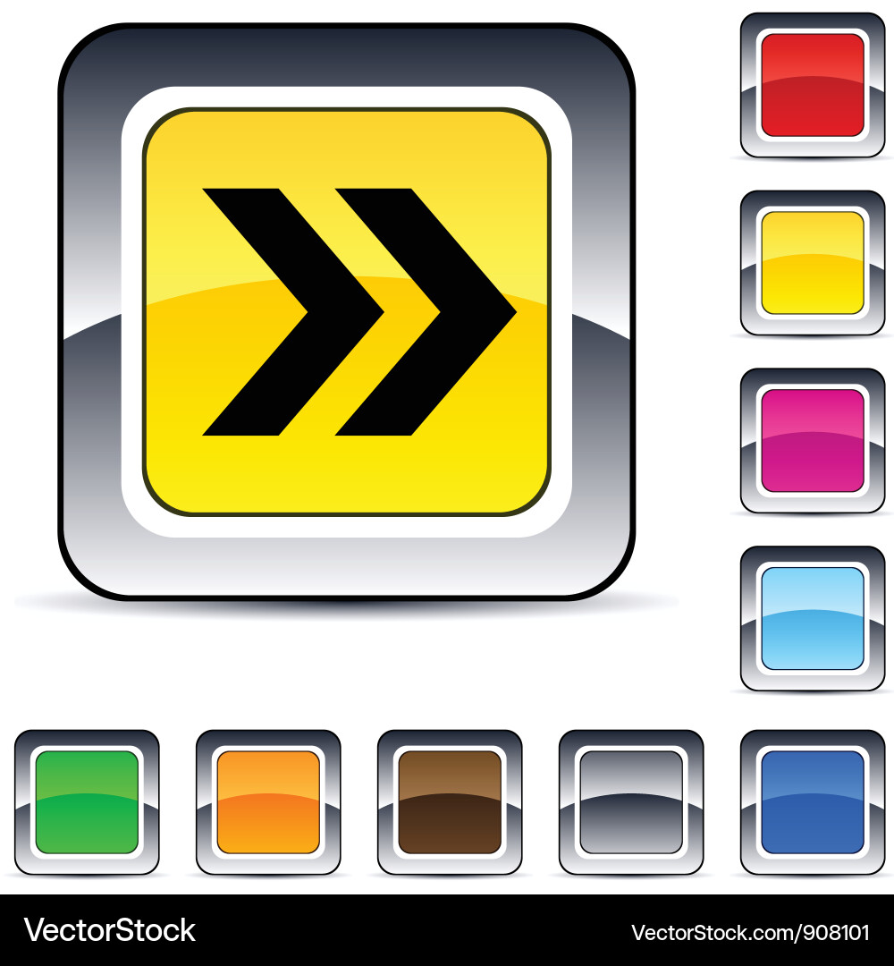 Forward arrow square button vector image