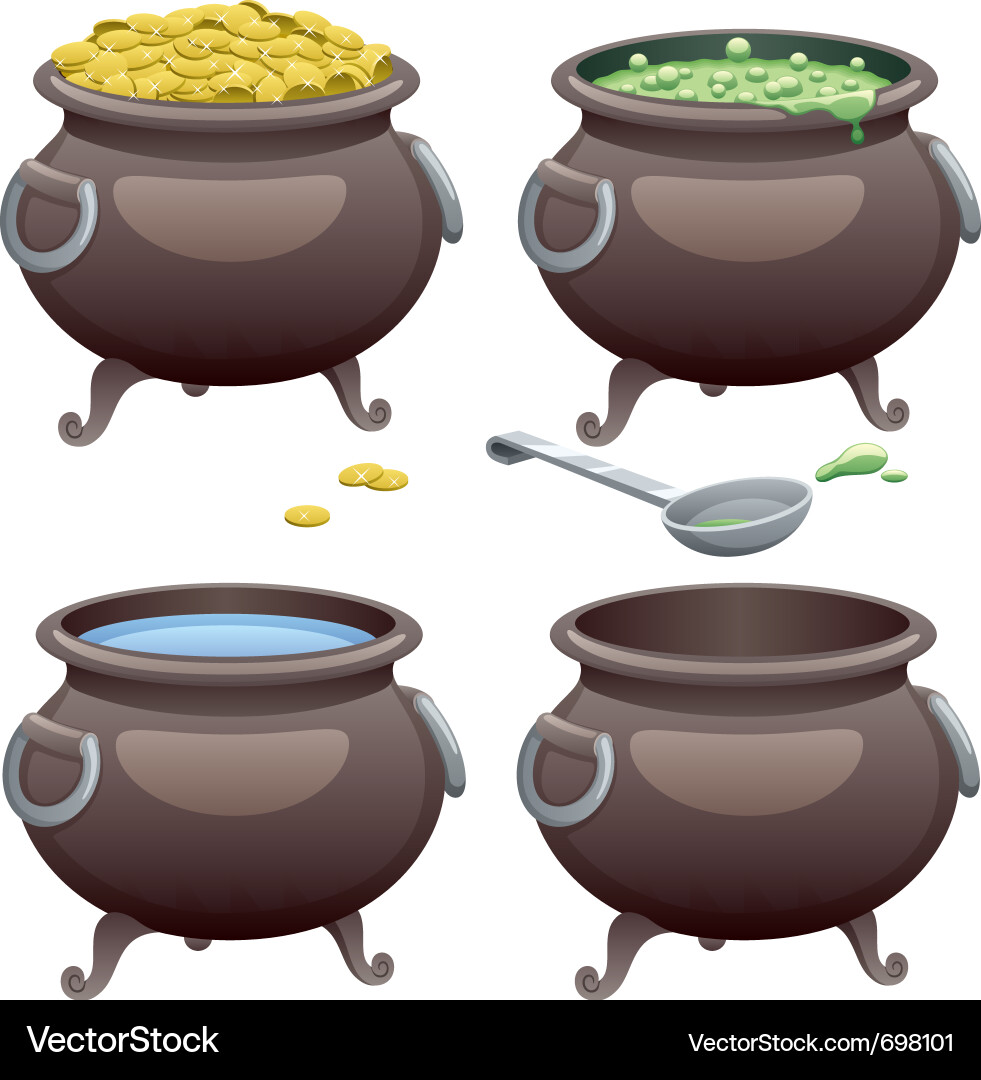 Gold Pot Collection Vector Image