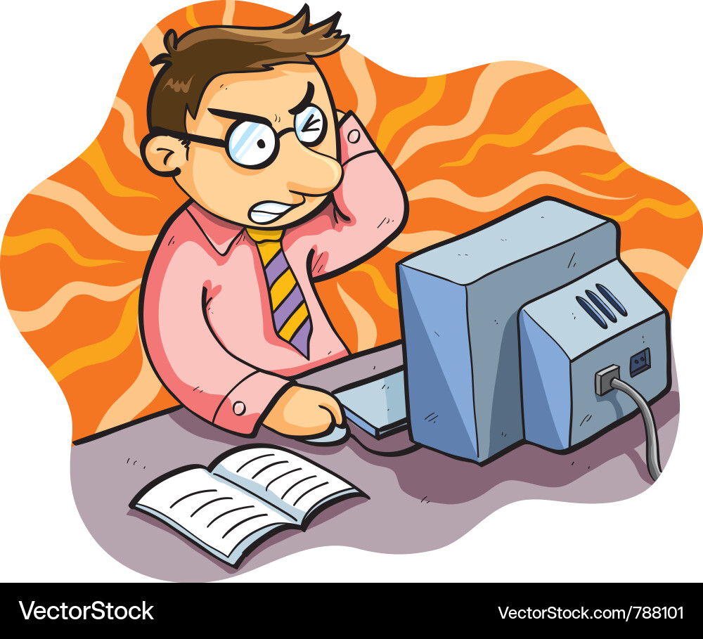 Man Working with Stress and Dizziness Vector Image
