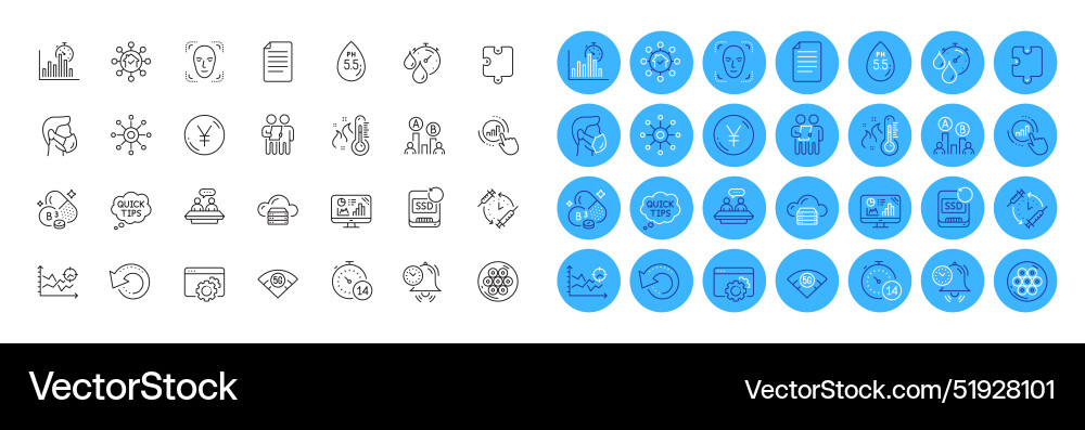 Report timer cloud server and multichannel line vector image