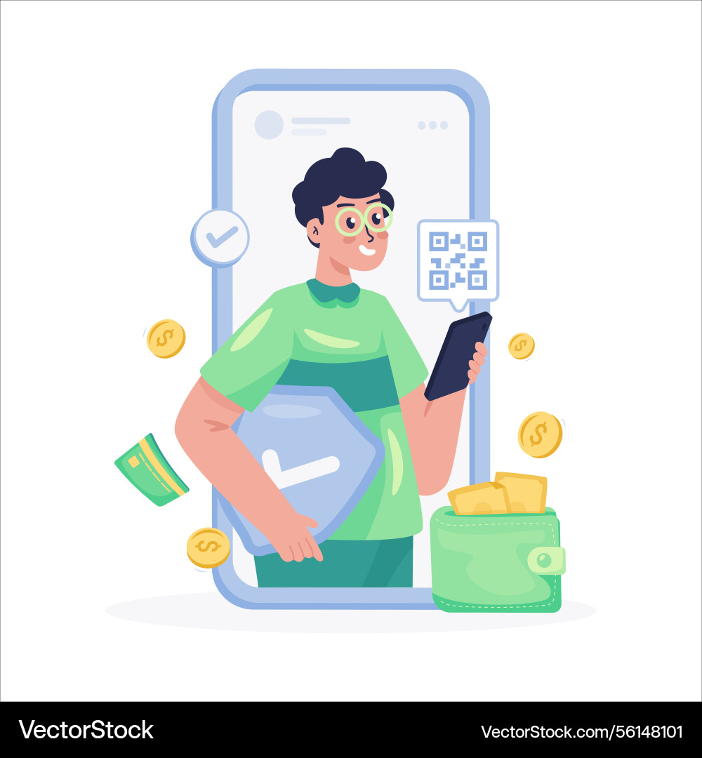 Secure digital payment application Secure digital payment application vector image